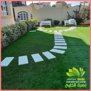 ممرات حجرية داخل العشب